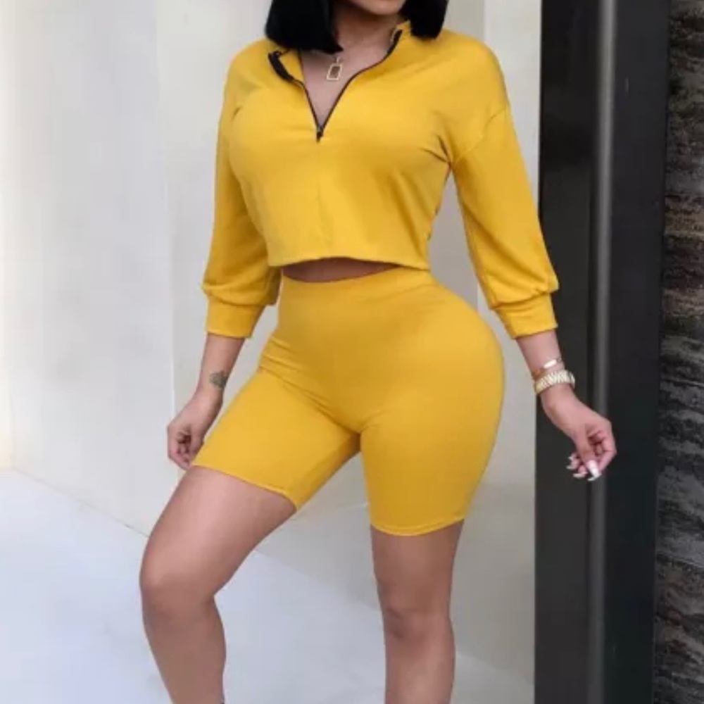 Yellow 2 piece short set